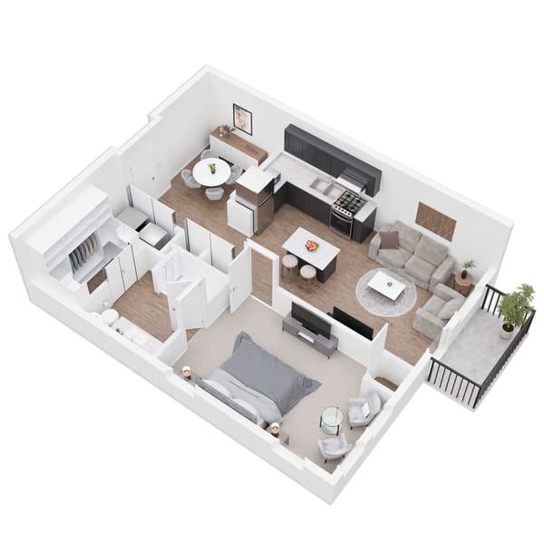 The Views at Lake Havasu, independent living in Lake Havasu City, AZ — Floor plan of a modern senior living apartment
