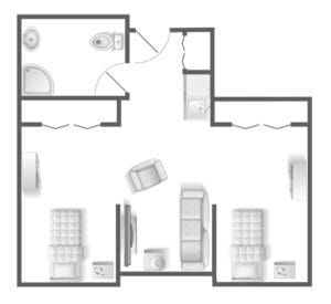 West Bloomfield 2-bedroom floor plan