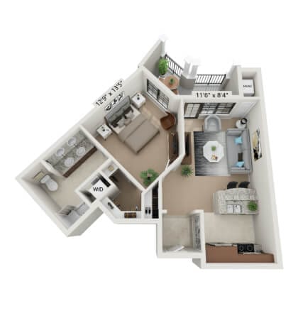 Architectural floor plan of a residential unit