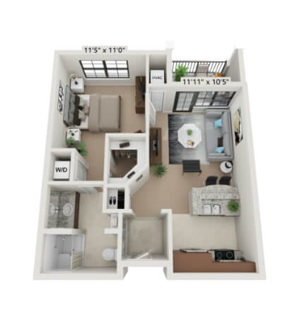 Architectural floor plan of a residential unit