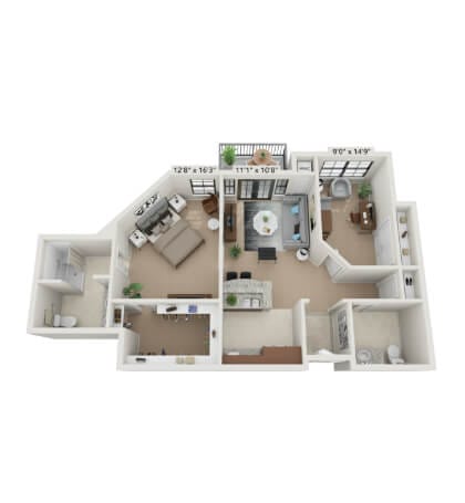 Architectural floor plan of a residential unit