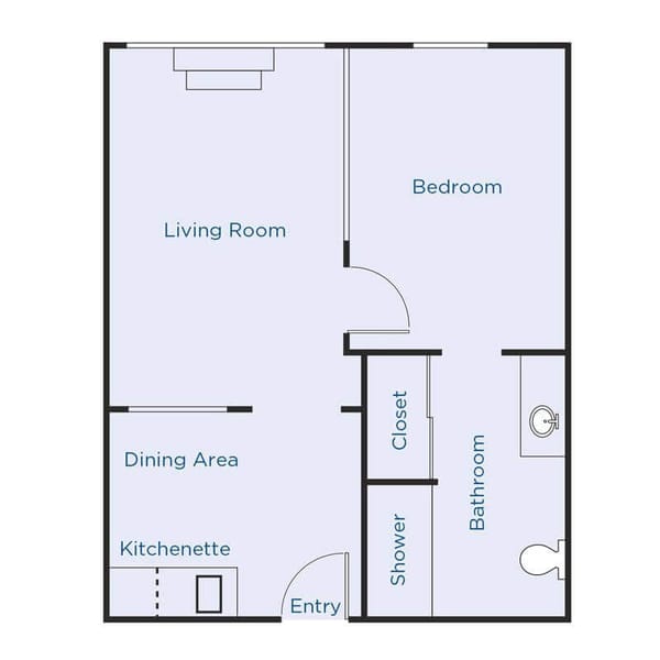 One Bedroom Floor Plan