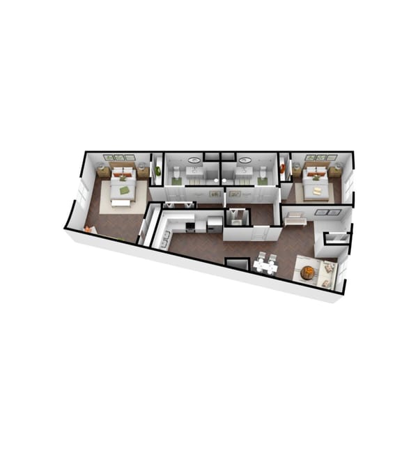 Architectural floor plan of a residential unit