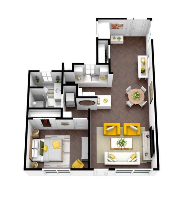 Architectural floor plan of a residential unit