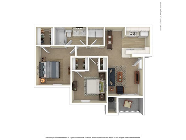 Architectural floor plan of a resident unit