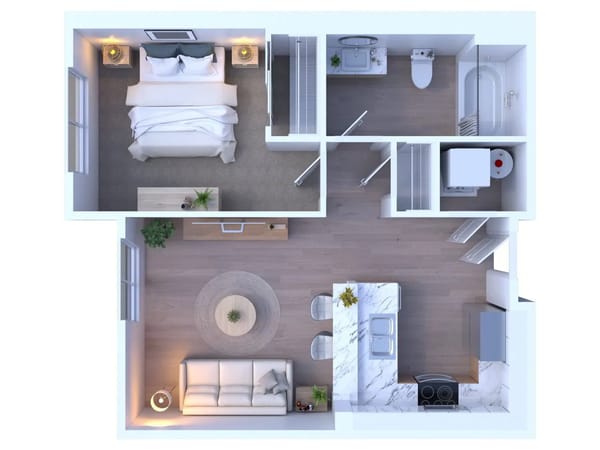 Interior layout of a private resident room