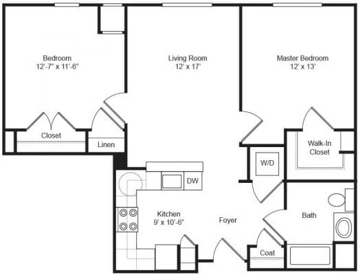 Covenant Village 2BD Floor Plan