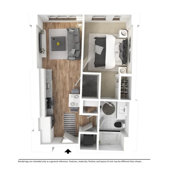 Junior 1 Bedroom Floor Plan - B2