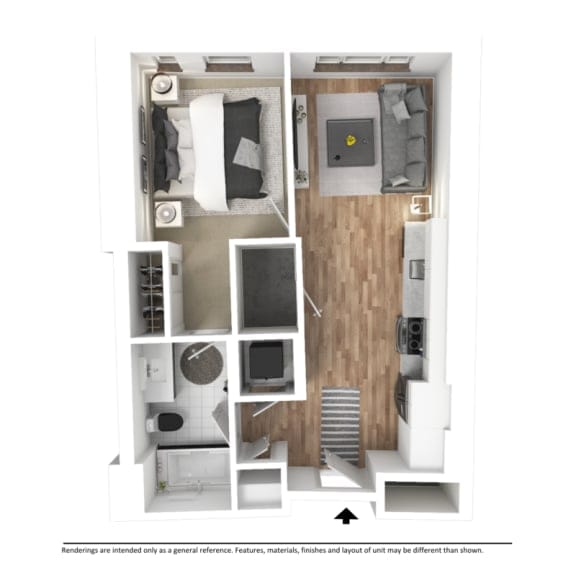 Junior 1 Bedroom Floor Plan - B3