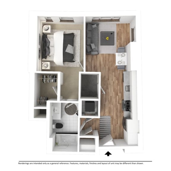 Junior 1 Bedroom Floor Plan - B4