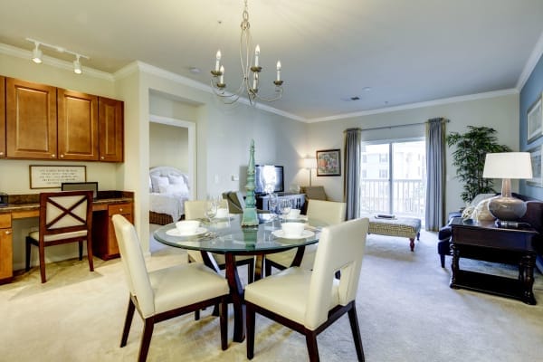 Open concept active adult living floor plan at Regency Crest in Ellicott City, M