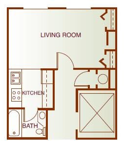 Floor Plan  Studio (Elevator Buildling)
