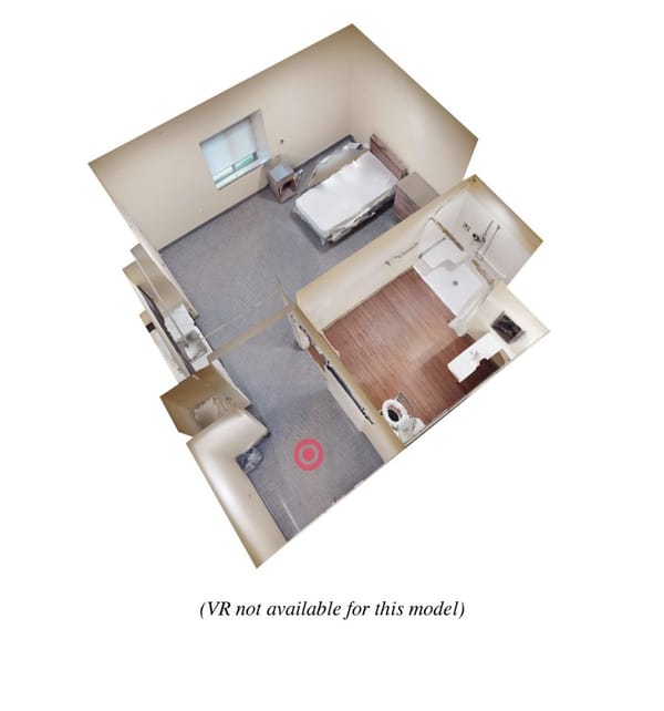 Floor plan of a resident room layout