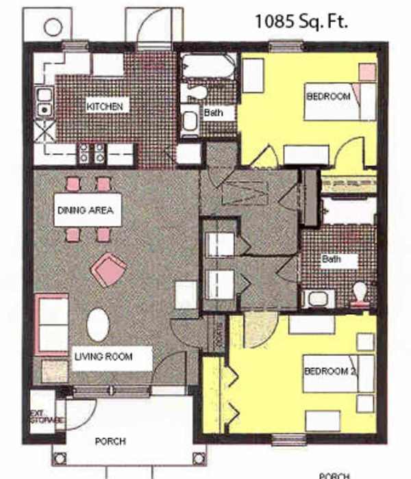 Two bedroom apartment at Wesley Scott Place, a Methodist Homes of Alabama & Nort