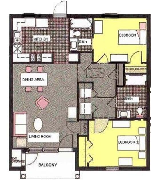Two bedroom apartment at Wesley Park, a Methodist Homes of Alabama & Northwest F