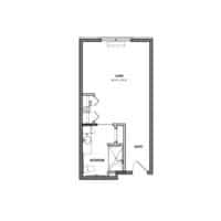 Architectural floor plan of a resident unit