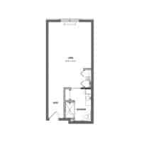 Architectural floor plan of a resident unit