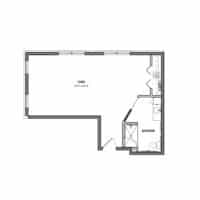 Architectural floor plan of a resident room