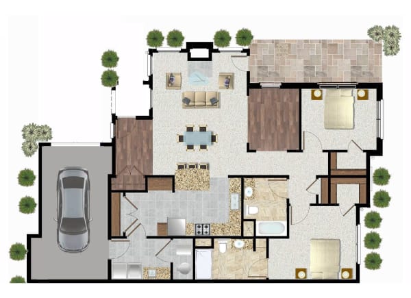 Parkvue Place, Nursing Home in Sandusky, OH — Floor plan of a senior living apartment layout