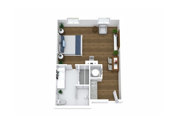 Woodland Heights, Nursing Home in Williamsport, PA — Floor plan of a senior living apartment layout