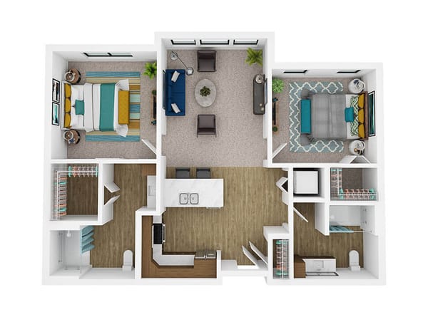 Aerial view of a generic floor plan layout