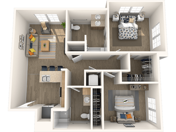 Architectural floor plan of a residence layout