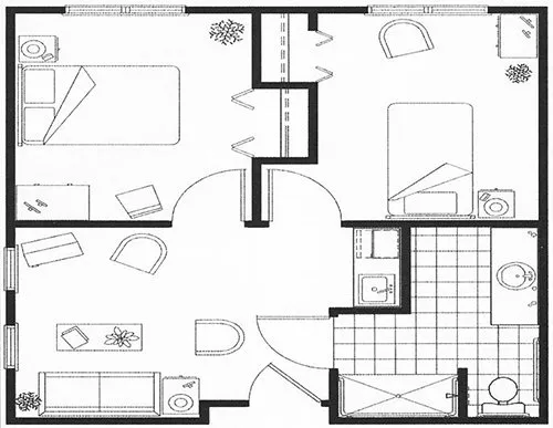 Two Bedroom Layout