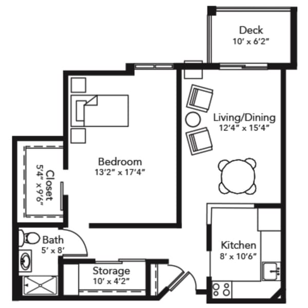 Architectural floor plan with room dimensions