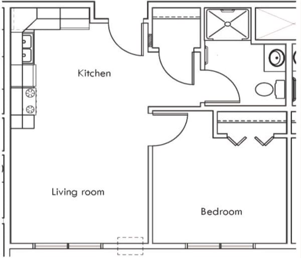 Architectural floor plan of a living space
