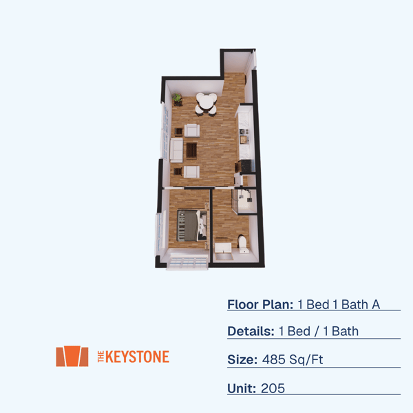 1 Bed 1 Bath A
