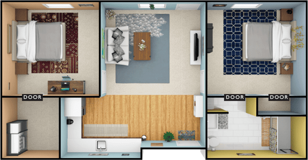 Architectural floor plan of available resident units