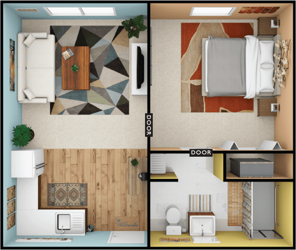 Architectural floor plan of a facility room layout