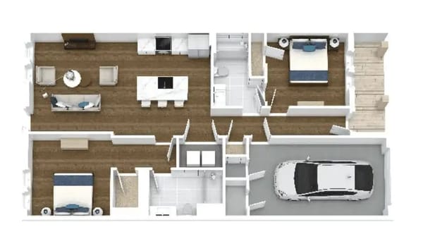 Architectural floor plan of a residential unit
