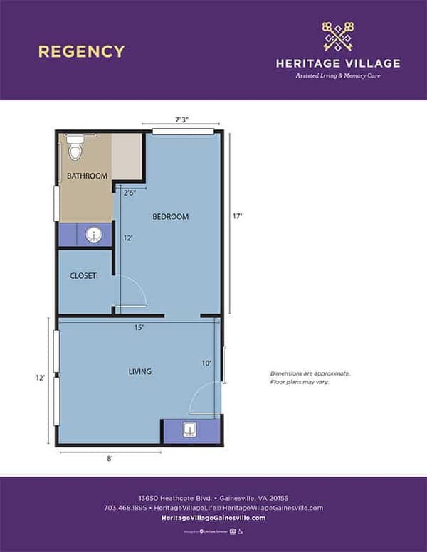 Architectural floor plan of a resident unit
