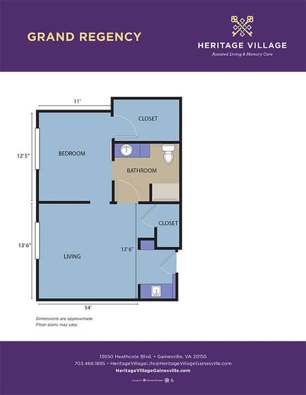 Architectural floor plan of a resident unit