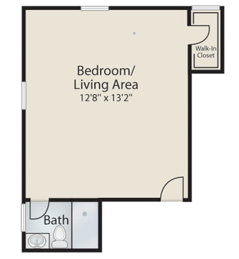Commonwealth Senior Living at the Ballentine, assisted living in Norfolk, VA — Floor plan of a senior living apartment layout