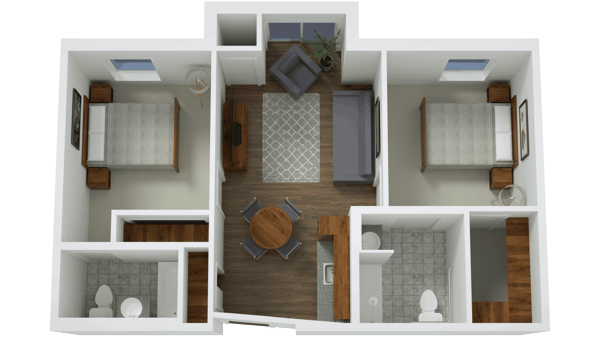 Floor plan of a shared resident room