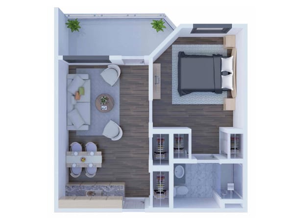 Renton Assisted Living, nursing home in Renton, WA — Floor plan of a one-bedroom assisted living apartment