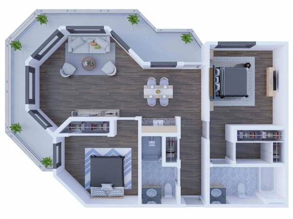Renton Assisted Living, nursing home in Renton, WA — Floor plan of a senior living apartment layout