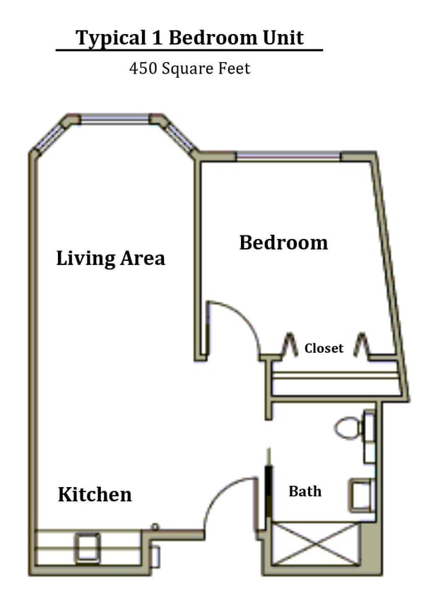 One Bedroom Floor Plan