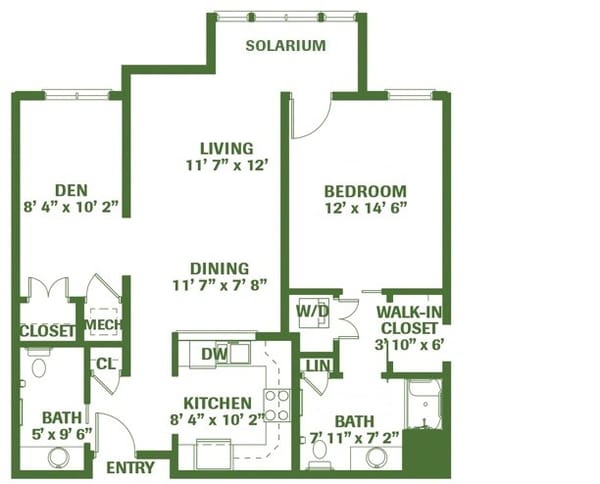 Architectural floor plan layout of a residence