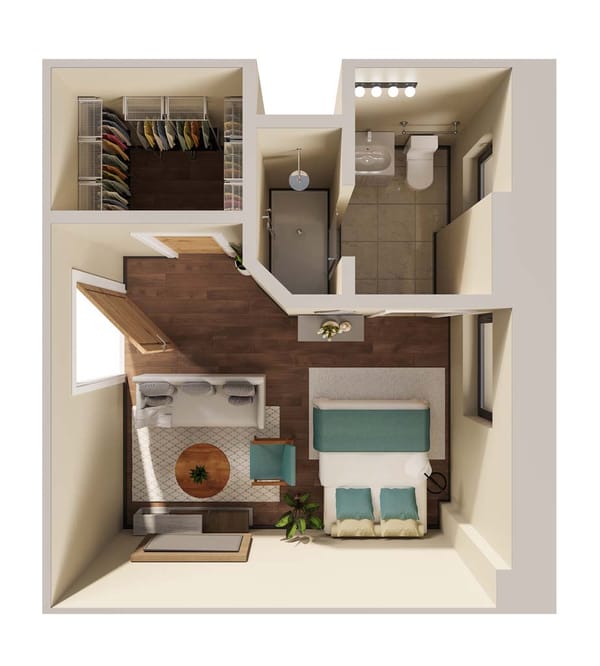 Celebrate Senior Living Floor plan E.