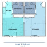 Assisted Living Eagle Large 1 Bedrooom Floor Plan