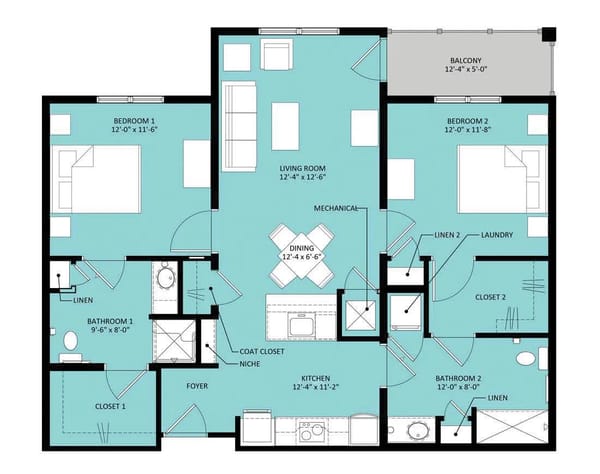 2 Bedroom Assisted Living