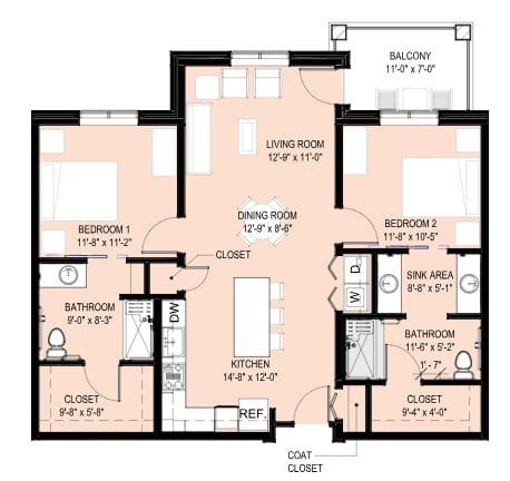 2 Bedroom City Home