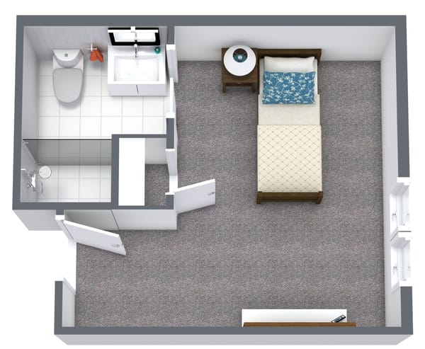220 SF 3D Floor Plan