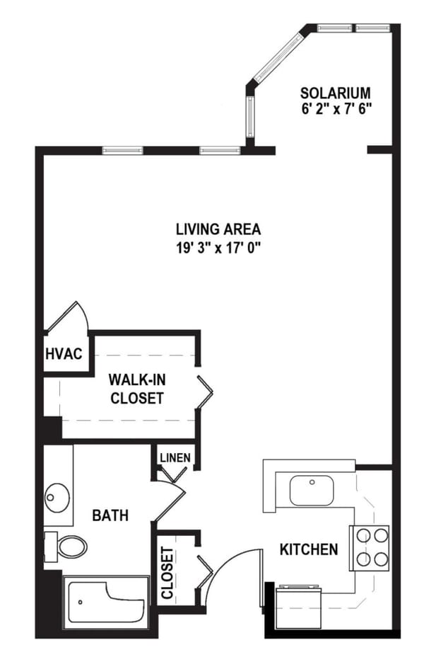 Laurel studio, Woods floorplan