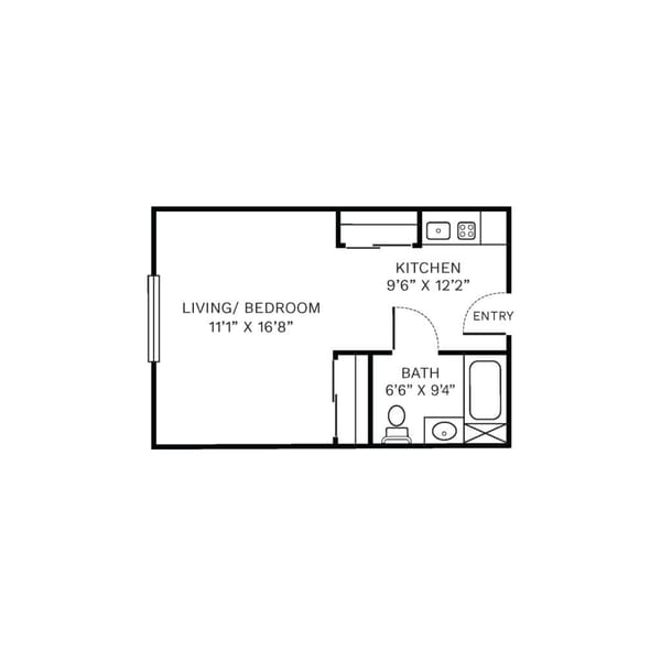 Independent Living Studio floor plan image.