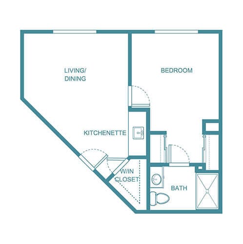 Darby One Bed Floor Plan