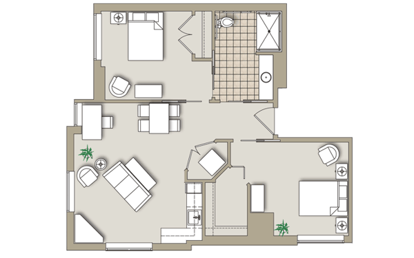 Two Bedroom Floor Plan
